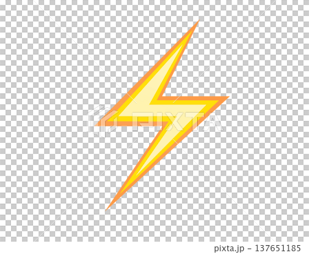 Bright yellow and orange lightning bolt flat icon symbol Bright yellow and orange lightning bolt flat icon symbol 137651185
