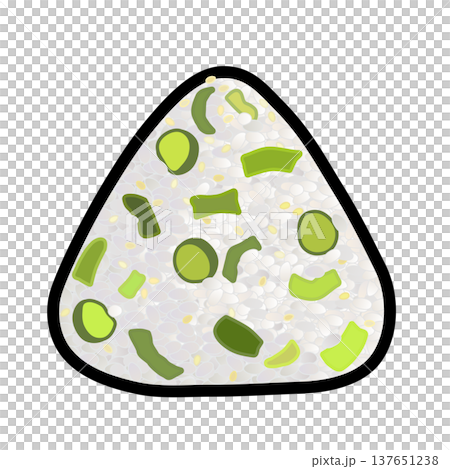 青菜おにぎりのイラスト 137651238