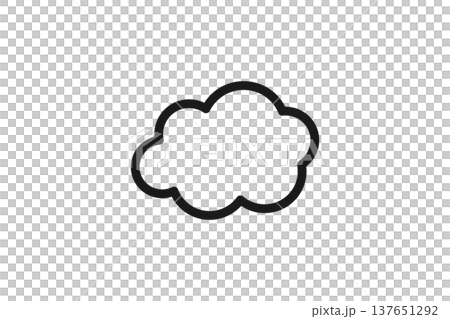 雲・くもりを表すシンプル線画天気アイコン 137651292