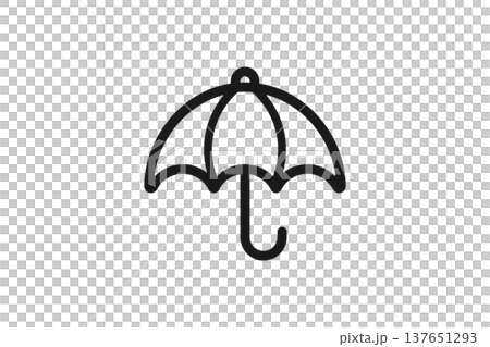 雨や降水を表す傘のシンプル線画アイコン 雨や降水を表す傘のシンプル線画アイコン 137651293