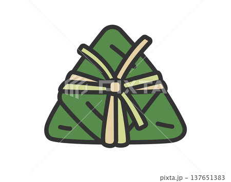 ちまきのアイコン（線画カラー）のイラスト 137651383