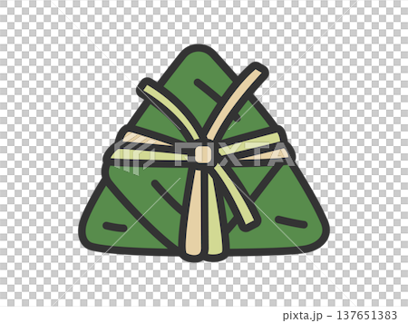 ちまきのアイコン（線画カラー）のイラスト 137651383