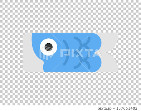 An illustration of a baby carp icon on a carp streamer. 137651402