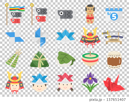 A set of various Children's Day icon illustrations 137651407