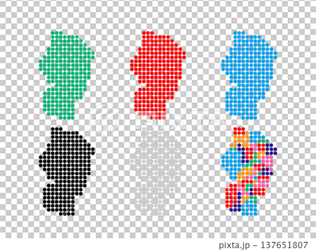 Pixel art map of Yamagata Prefecture - Circle Dot - 01 Pixel art map of Yamagata Prefecture - Circle Dot - 01 137651807