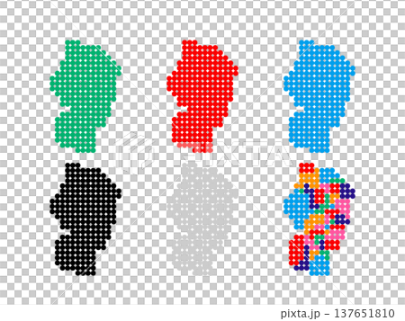 ドット絵の地図＿山形県＿丸ドット-03 137651810