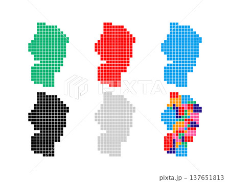 ドット絵の地図＿山形県＿角ドット-01 137651813