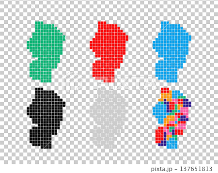 ドット絵の地図＿山形県＿角ドット-01 137651813