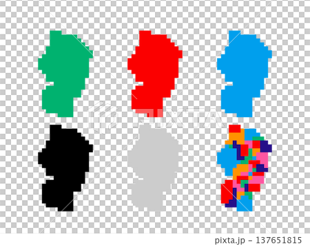 ドット絵の地図_山形県_角ドット-03 ドット絵の地図_山形県_角ドット-03 137651815