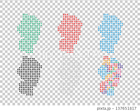 Pixel art map of Yamagata Prefecture - Square Dot-05 Pixel art map of Yamagata Prefecture - Square Dot-05 137651817