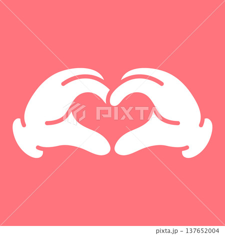 ハートのハンドサインアイコン ハートのハンドサインアイコン 137652004