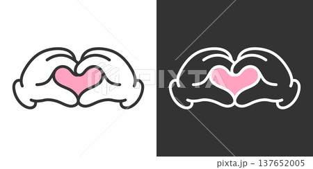 ハートのハンドサインアイコン 137652005