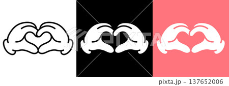 ハートのハンドサインアイコン 137652006