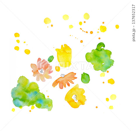 春の花の水彩イラスト　背景素材 137652317