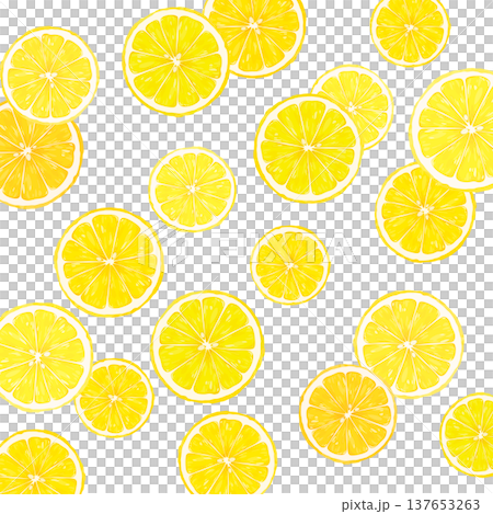 透明背景上的切片檸檬（方形） 137653263
