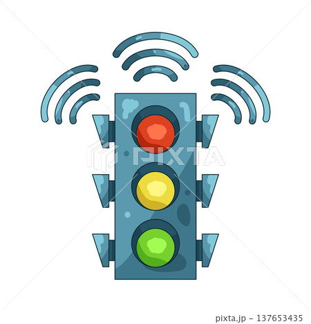 Illustration of smart traffic light 137653435