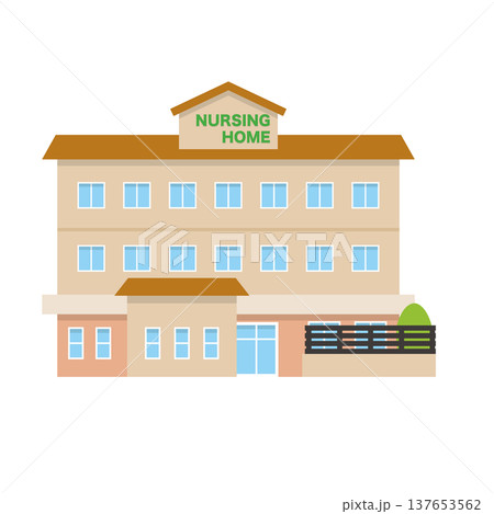 老人ホームの建物イラスト 137653562