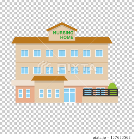 老人ホームの建物イラスト 137653562
