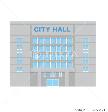 市役所の建物イラスト 市役所の建物イラスト 137653571