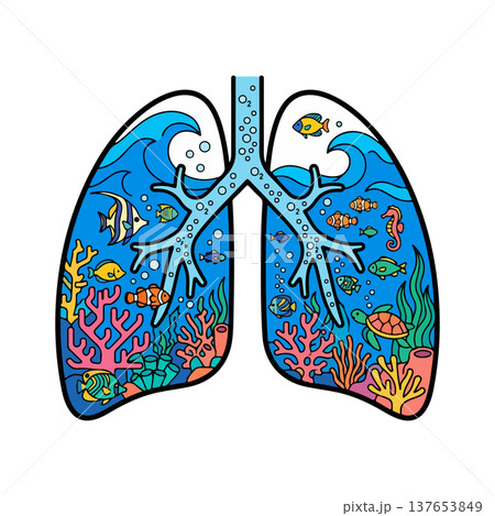 Ocean Lungs Illustration 137653849