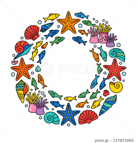 Sea Life Circle 137653860