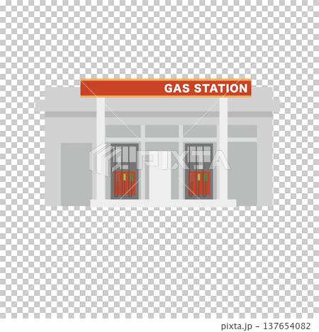 gas station building illustration 137654082