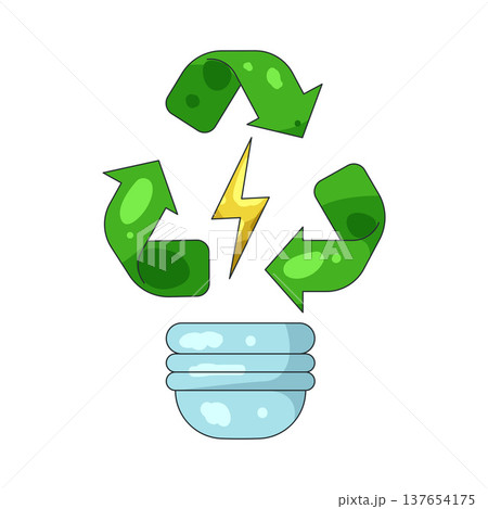 Illustration of recycle light bulb 137654175