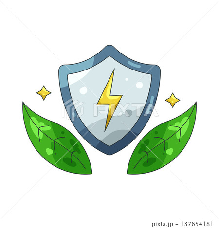 Illustration of green energy shield Illustration of green energy shield 137654181