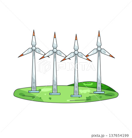 Illustration of wind turbine Illustration of wind turbine 137654199