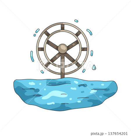 Illustration of water turbine Illustration of water turbine 137654201