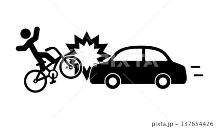 自転車と車の事故 自転車と車の事故 137654426