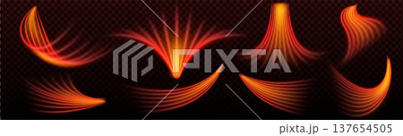 Hot air flow with dynamic red orange heat waves Hot air flow with dynamic red orange heat waves 137654505
