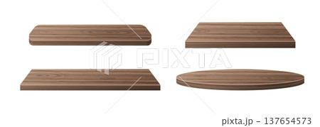 Wooden podium with natural wood grain texture Wooden podium with natural wood grain texture 137654573
