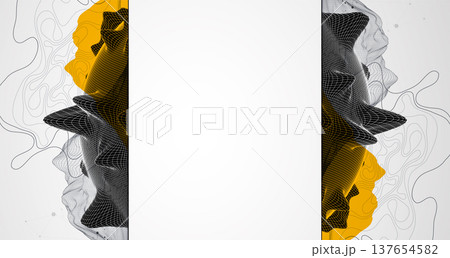 Trendy abstract wireframe background. Mountain art elements. Surface illustration. Vector. 137654582