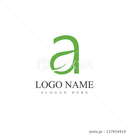 letter a leaf logo vector design template 137654918