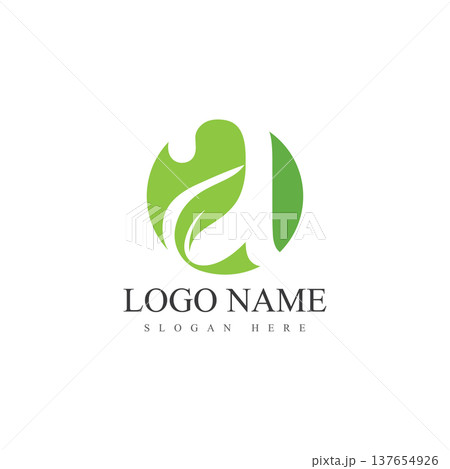 letter a leaf logo vector design template 137654926