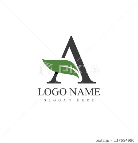 letter a leaf logo vector design template letter a leaf logo vector design template 137654980