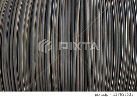 closeup electric galvanized steel wire for textured background closeup electric galvanized steel wire for textured background 137655533