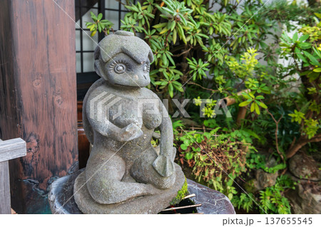 sculpture of Kappa Japanese water demon at Yufuin village, Oita 137655545
