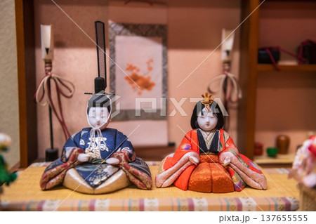 Japanese couple dolls in Tenryo Hina Goten museum, Hita 137655555