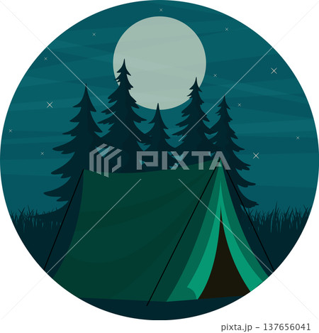 camping in night forest camping in night forest 137656041