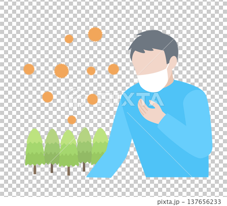 A man who sneezes with pollen A man who sneezes with pollen 137656233