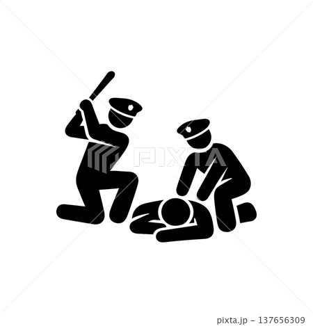 Excessive Police Force Abuse Icon 137656309