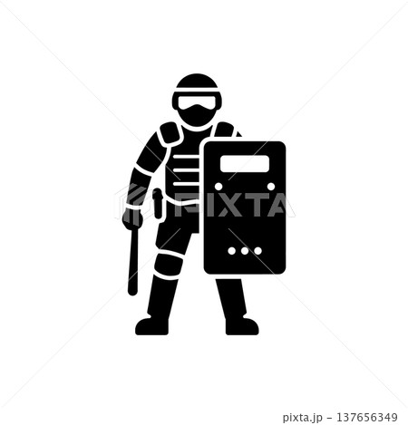 Riot Control Officer Protection Icon 137656349