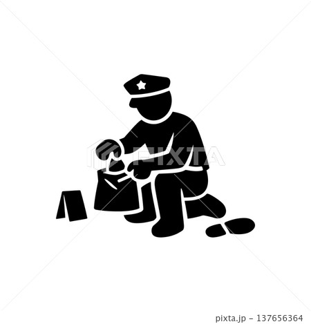 Crime Scene Evidence Processing Icon Crime Scene Evidence Processing Icon 137656364