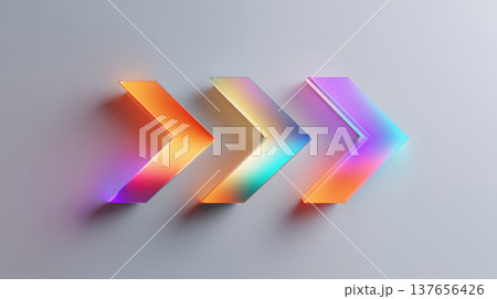 Colorful arrows showing direction on a simple background in a modern design style 137656426