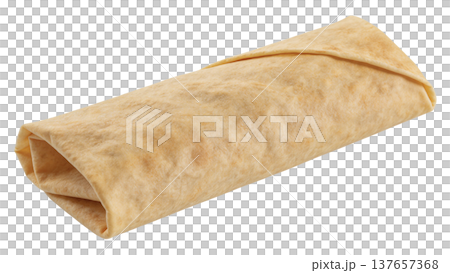 Rolled Tortilla Wrap Isolated Fast Food Closeup 137657368