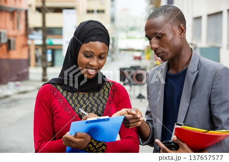 portrait of young business people. 137657577