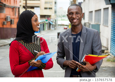 portrait of young business people, happy. portrait of young business people, happy. 137657578