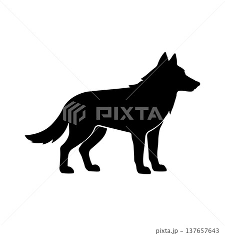 Black dog silhouette icon, without background Black dog silhouette icon, without background 137657643